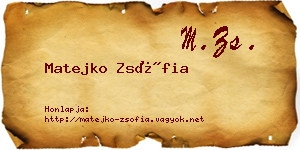 Matejko Zsófia névjegykártya