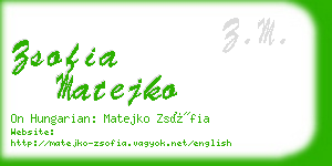zsofia matejko business card